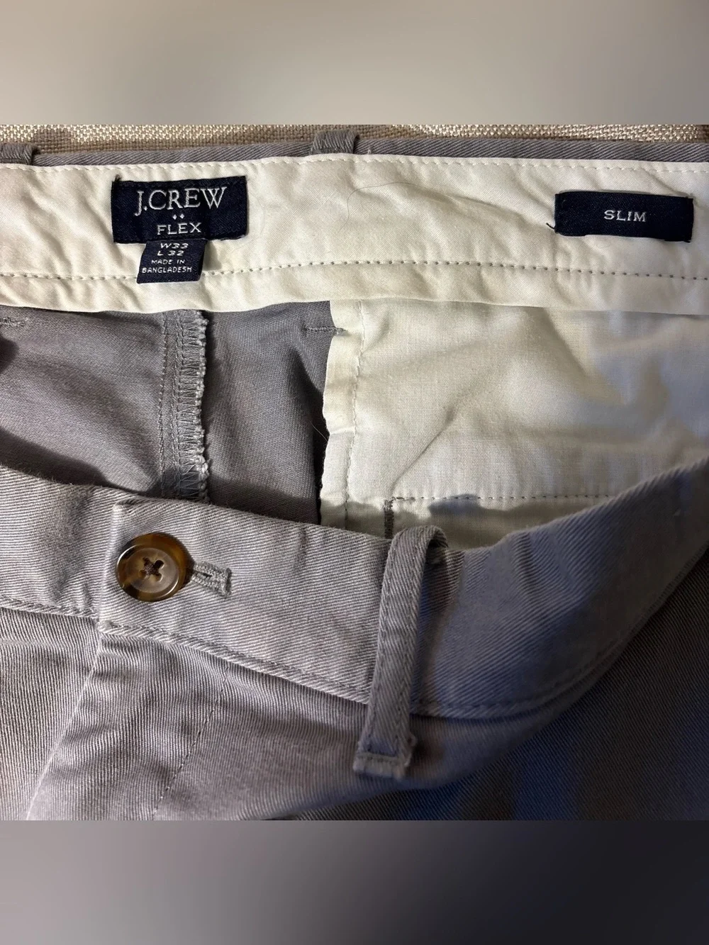J.Crew Flex Slim Chino Pants — W33 L32